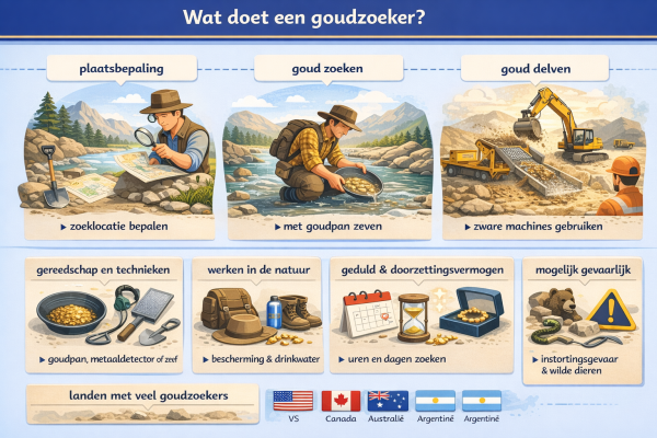 Alles over het beroep goudzoeker Wat doet een goudzoeker
